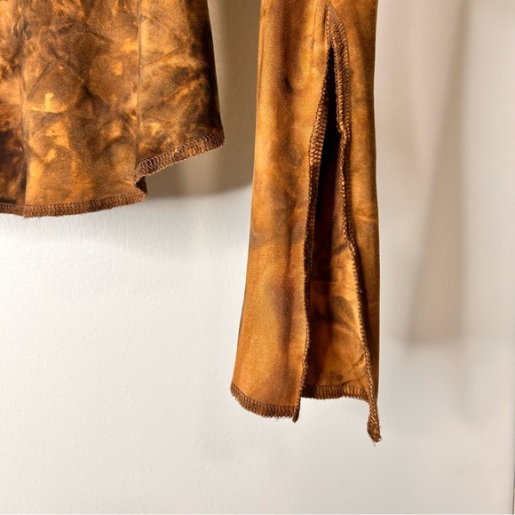 Mixit Brown Tie-Dye Blouse with Bead Embellishments - Size S - Picture 7 of 10